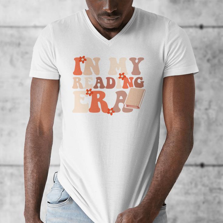 In My Reading Era Groovy Book Lovers Library Reading Women Men's V-Neck T-Shirt