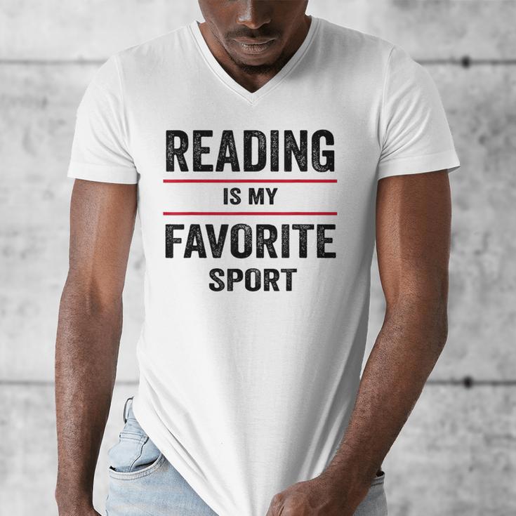 Reading Is My Favorite Sport Book Lover Quote Men's V-Neck T-Shirt