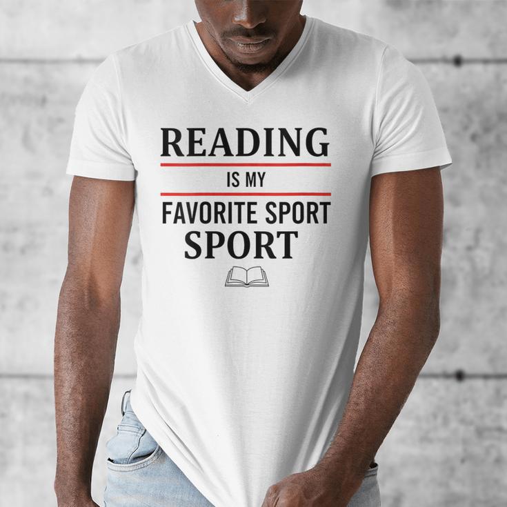 Reading Is My Favorite Sport Book Lover Saying Quote Men's V-Neck T-Shirt Reading Is My Favorite Sport Book Lover Saying Quote Men's V-Neck T-Shirt