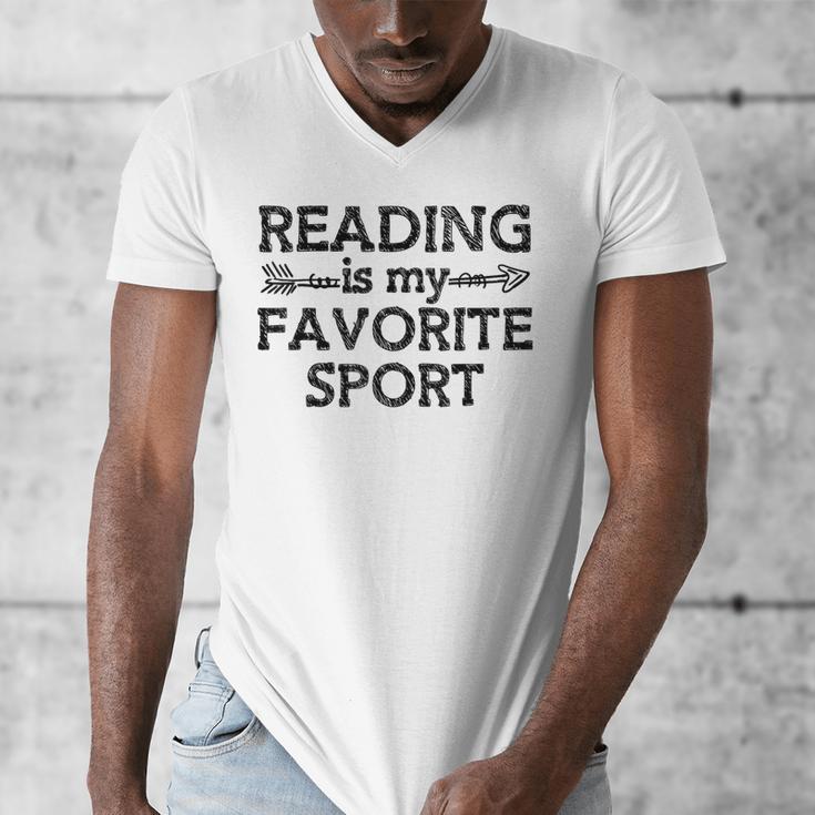Reading Is My Favorite Sport Bookish Book-Club Bookworm Men's V-Neck T-Shirt