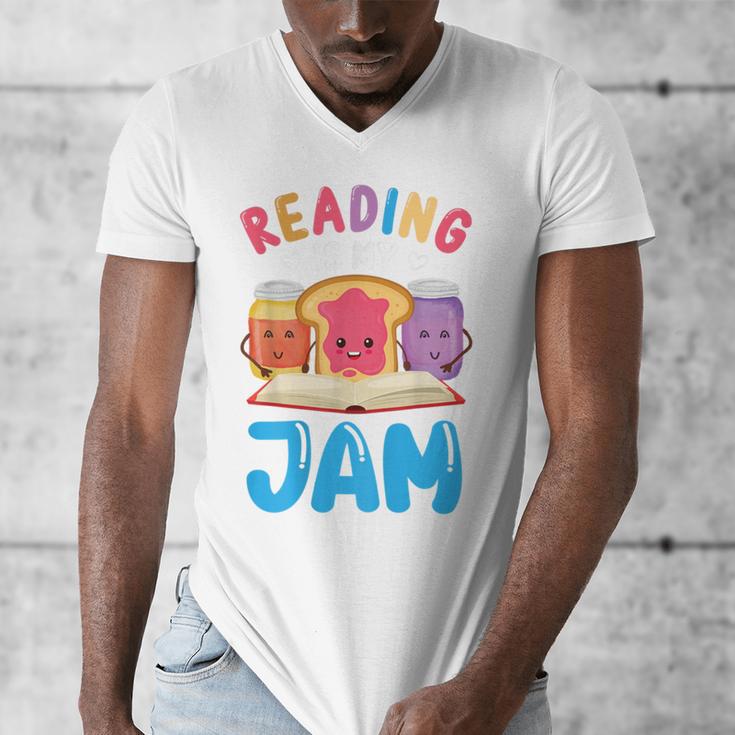 Reading Is My Jam I Love To Read Books Boy Girl Men's V-Neck T-Shirt Reading Is My Jam I Love To Read Books Boy Girl Men's V-Neck T-Shirt