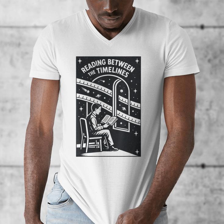 Reading Between The Timelines Time Travel Books Men's V-Neck T-Shirt