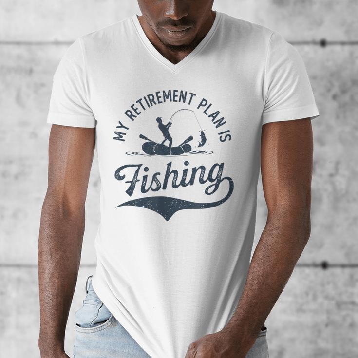 My Retirement Plan Is Fishing Fishermen Dad Grandpa Men's V-Neck T-Shirt