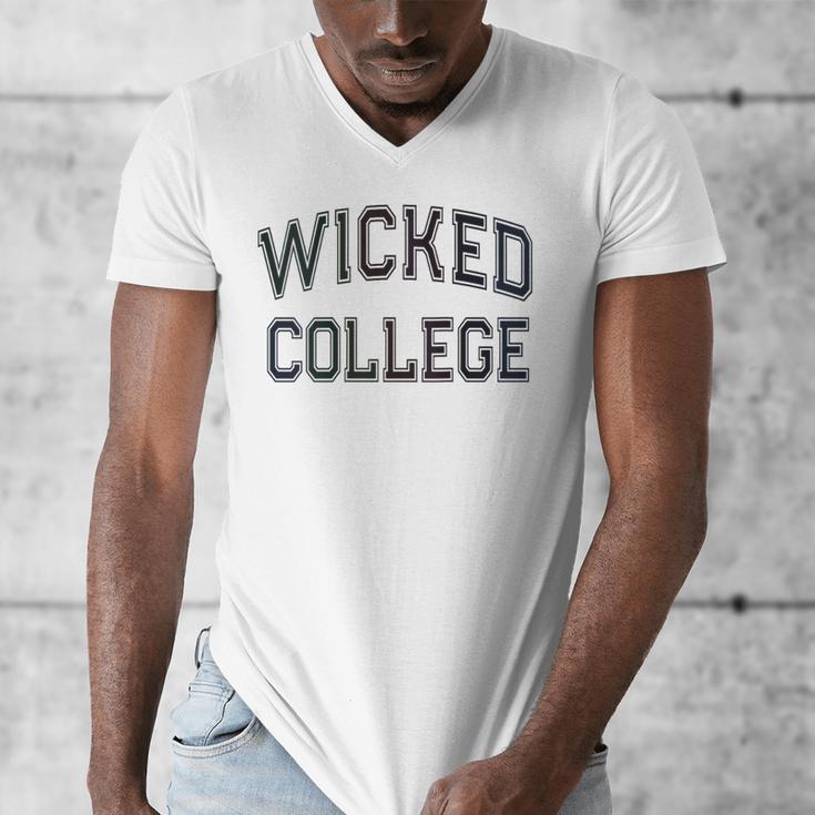 Retro Anti Social WICKED COLLEGE Introvert Stay Away From Me Men's V-Neck T-Shirt