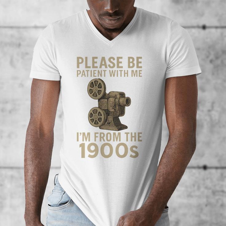 Retro Please Be Patient With Me I'm From The 1900s Projector Premium Men's V-Neck T-Shirt
