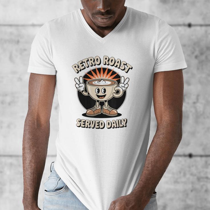 Retro Roast Coffee Retro Cartoon Vintage Nostalgia Fun Men's V-Neck T-Shirt