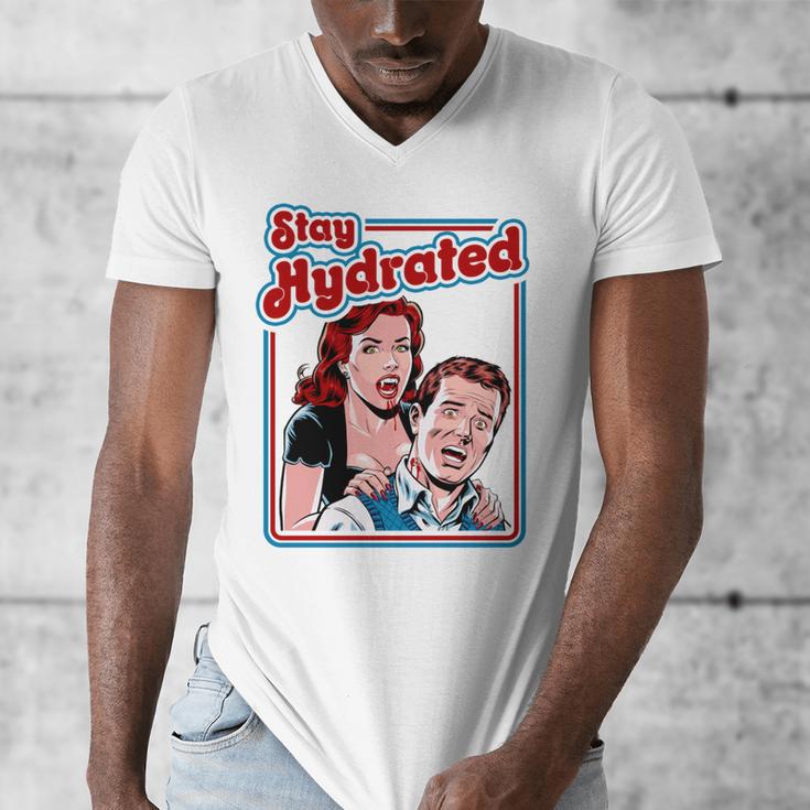 Retro Vampire Book Cover Style Stay Hydrated Halloween Men's V-Neck T-Shirt Retro Vampire Book Cover Style Stay Hydrated Halloween Men's V-Neck T-Shirt