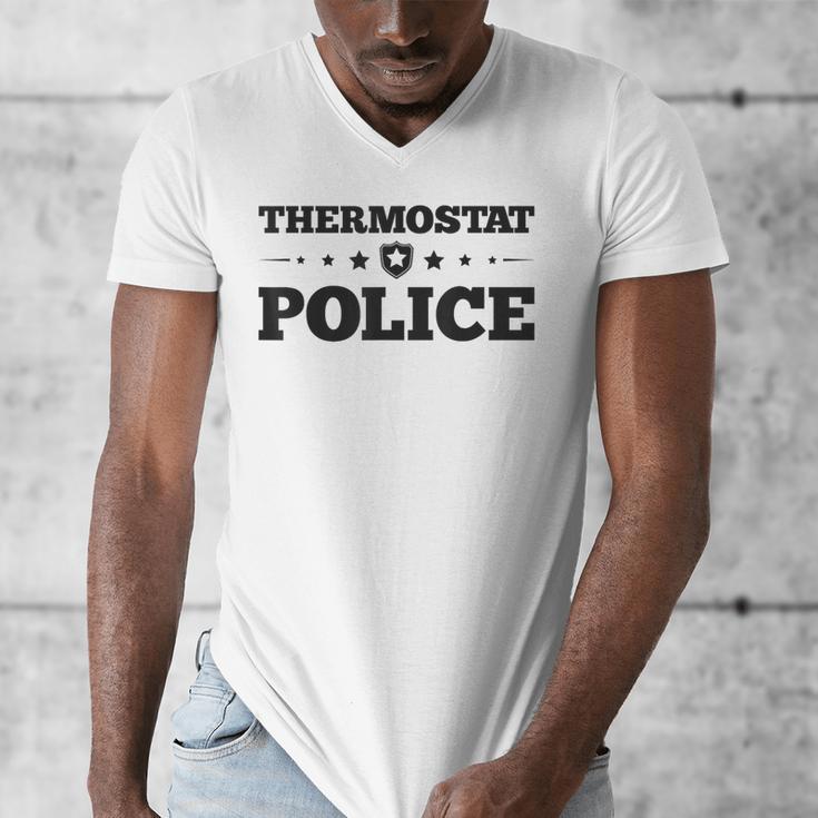 Thermostat Police Fun Dad Fathers Day Men's V-Neck T-Shirt Thermostat Police Fun Dad Fathers Day Men's V-Neck T-Shirt