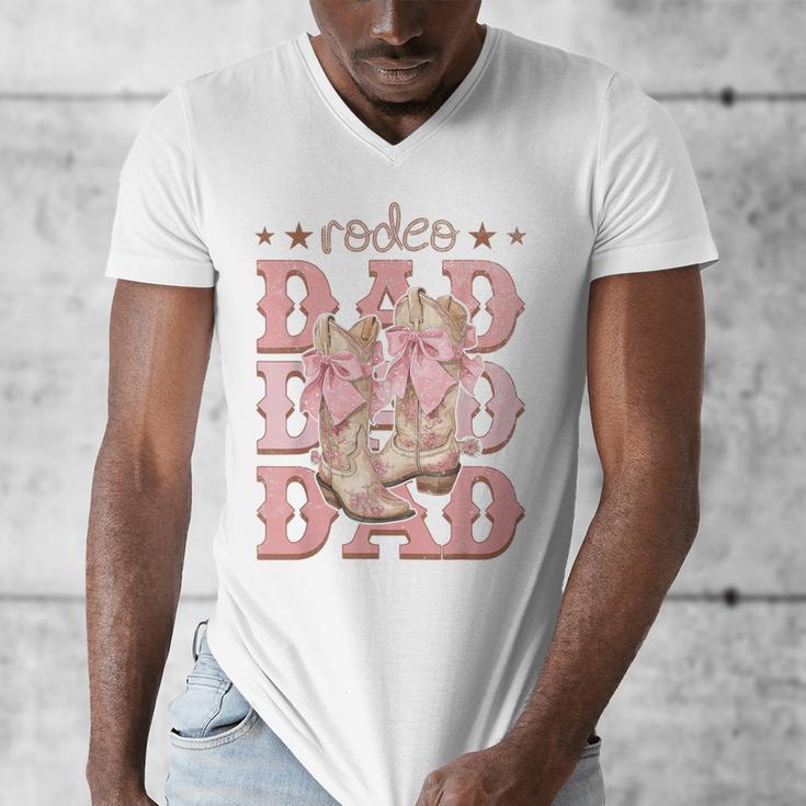 Rodeo Dad Pink Boots Coquette Cow-Girl Birthday Party Men's V-Neck T-Shirt