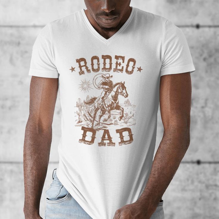 Rodeo Dad Western Cowboy Daddy Family Matching Father's Day Men's V-Neck T-Shirt