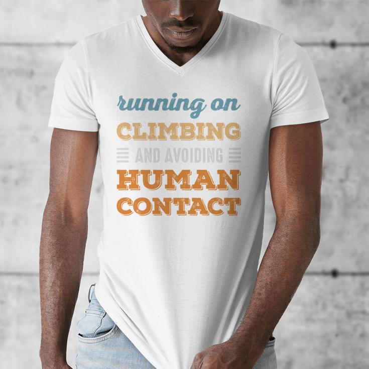 Running On Climbing Social Introvert Humor Vintage Men's V-Neck T-Shirt