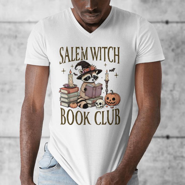 Salem Witch Book Club Raccoon Reading Men's V-Neck T-Shirt