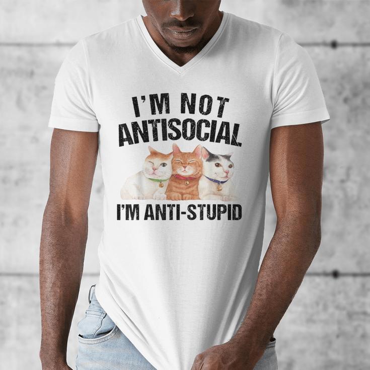 Sarcasm Cat Sarcastic Introvert Antisocial Cat Lover Men's V-Neck T-Shirt Sarcasm Cat Sarcastic Introvert Antisocial Cat Lover Men's V-Neck T-Shirt