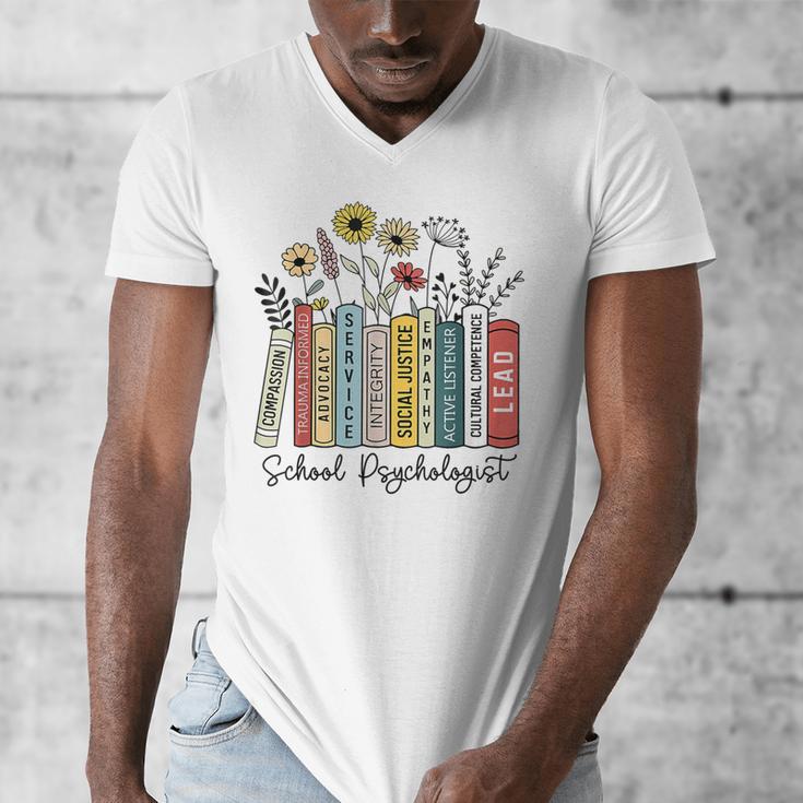 School Psychologist Book Psychology Teacher Appreciation Men's V-Neck T-Shirt