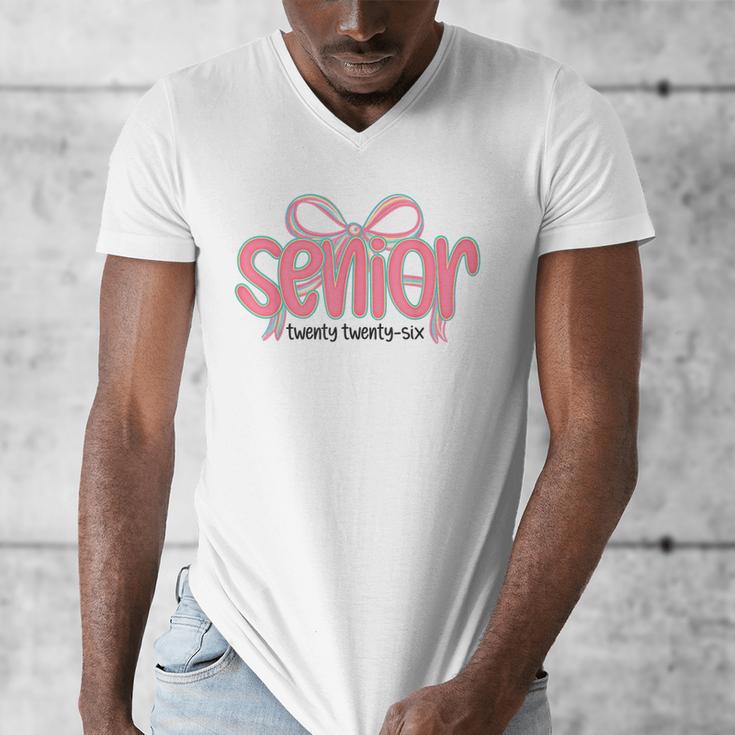 Senior 2026 Coquette Pink Bow Graduation 2026 Class Of 2026 Men's V-Neck T-Shirt