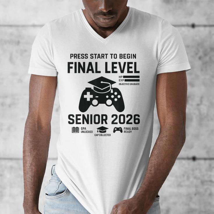 Senior 2026 Final Level Gamer Graduation 2026 Men's V-Neck T-Shirt