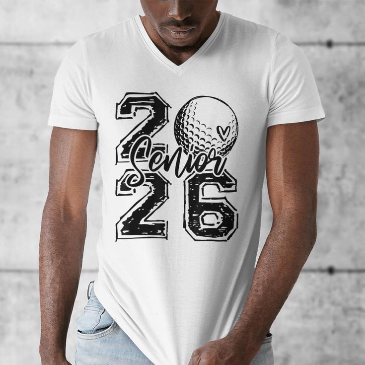Senior 2026 Golf Player Heart Graduation Girls Teens Men's V-Neck T-Shirt