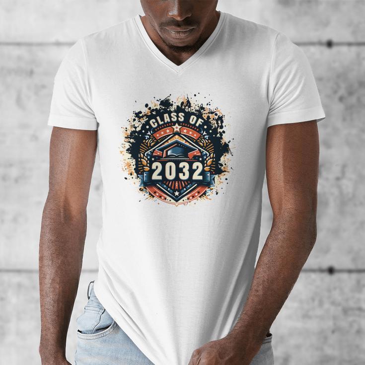 Senior 2032 Class Of 2032 Seniors Graduation 2032 Senior 32 Men's V-Neck T-Shirt