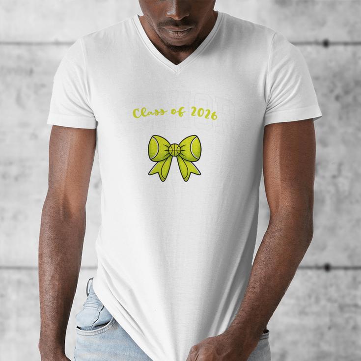 Senior Class Of 2026 Tennis Coquette Bow Graduation Premium Men's V-Neck T-Shirt