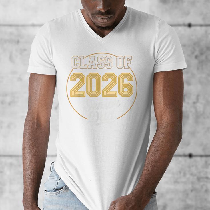 Senior Dad Class Of 2026 Purple Retro Vintage Graduation Men's V-Neck T-Shirt