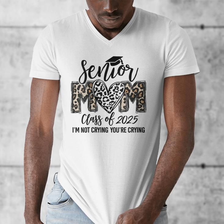Senior Mom Class Of 2025 Senior Mama 2025 Leopard Graduation Men's V-Neck T-Shirt