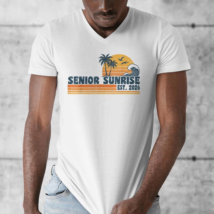 Senior Sunrise 2026 Graduation Cool Retro High School Men's V-Neck T-Shirt