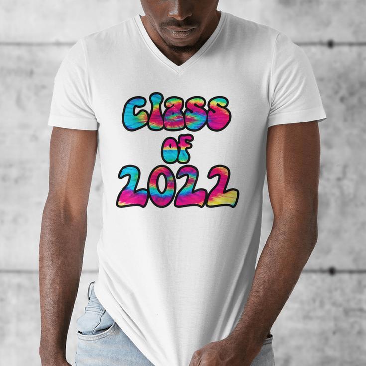 Senior Year 2022 Class Of 2022 Graduation Tie Dye Groovy Men's V-Neck T-Shirt