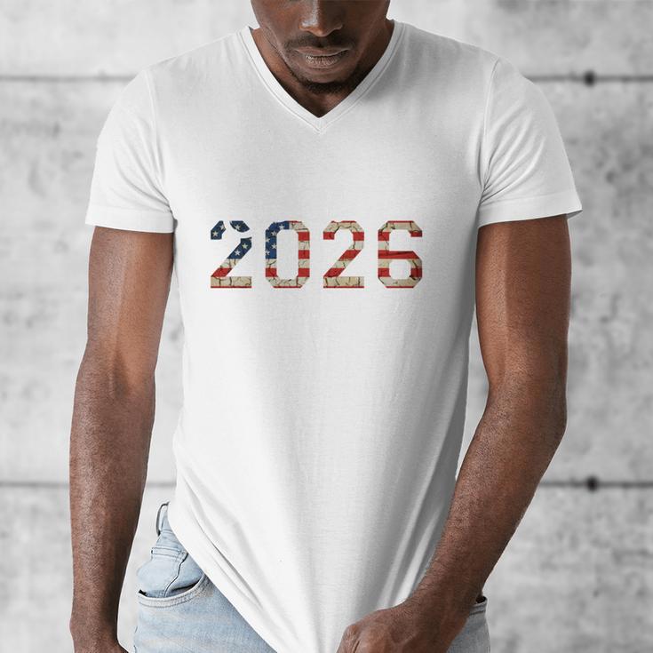 Senior Year 2026 American Flag USA Graduation Class Of 2026 Men's V-Neck T-Shirt