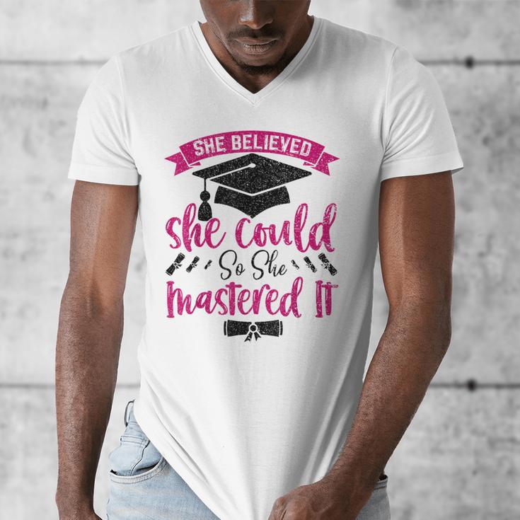 She Believed She Could So She Mastered It Graduation Men's V-Neck T-Shirt