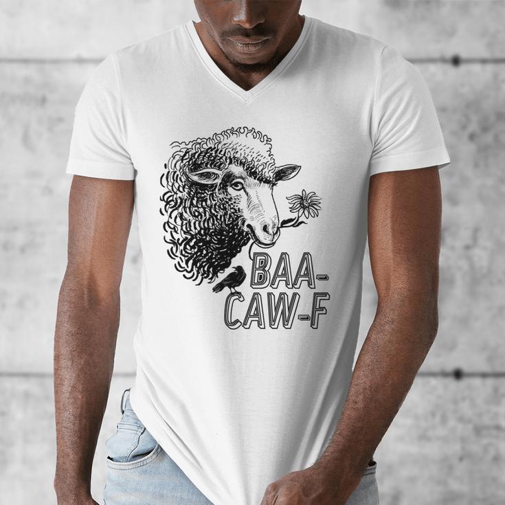 Sheep Baa Crow Caw Back Off Pun Tee For Introverts & Teens Men's V-Neck T-Shirt