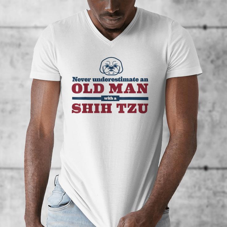 Shih Tzu Dad Shirt Never Underestimate An Old Man Gift Tee Men's V-Neck T-Shirt Shih Tzu Dad Shirt Never Underestimate An Old Man Gift Tee Men's V-Neck T-Shirt