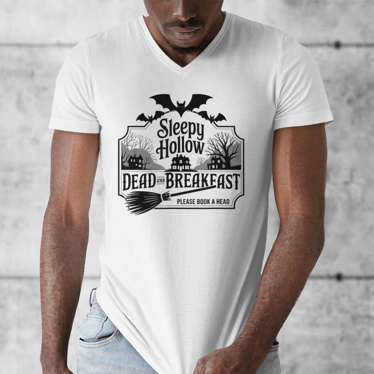 Sleepy Hollow Dead And Breakfast Please Book A Head Men's V-Neck T-Shirt