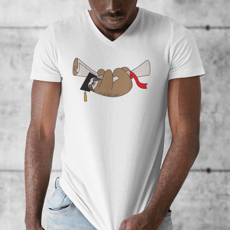 Sloth Graduation Shirt Cute Animal Diploma Grad Men's V-Neck T-Shirt
