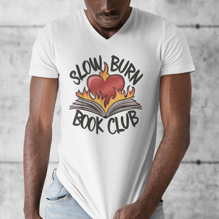 Slow Burn Book Club Romantasy Trope Smut Dark Romance Reader Men's V-Neck T-Shirt