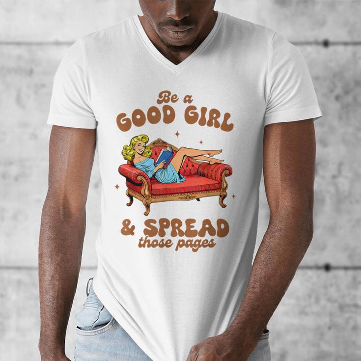 Smut Reader Be A Good Girl & Spread Those Pages Spicy Book Men's V-Neck T-Shirt