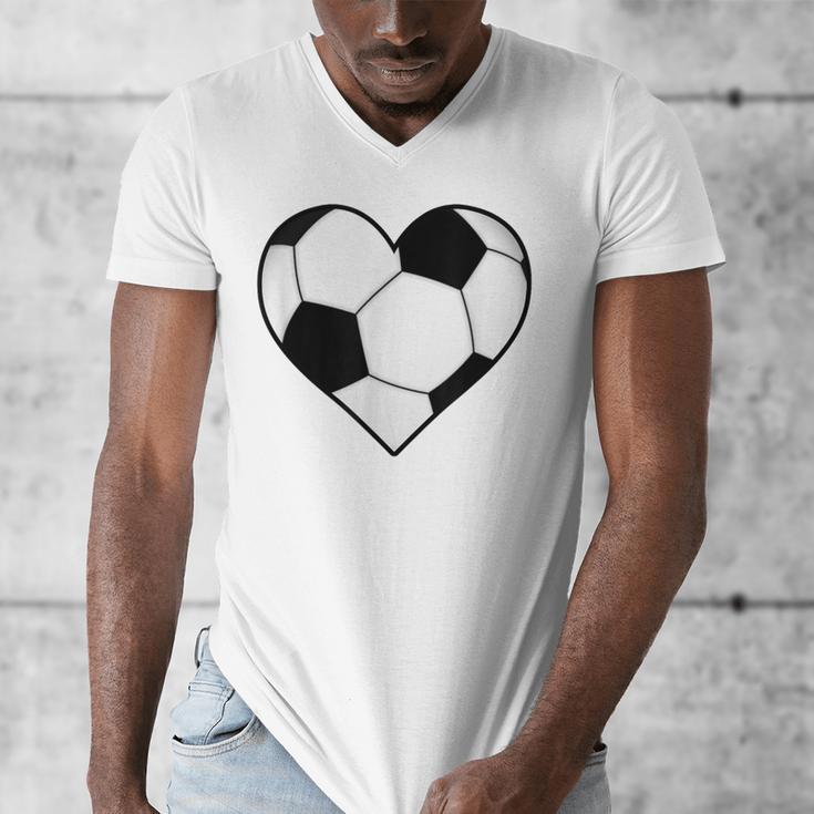 Soccer Ball Heart Idea For Mom Dad Kids T-Shirt Men's V-Neck T-Shirt Soccer Ball Heart Idea For Mom Dad Kids T-Shirt Men's V-Neck T-Shirt