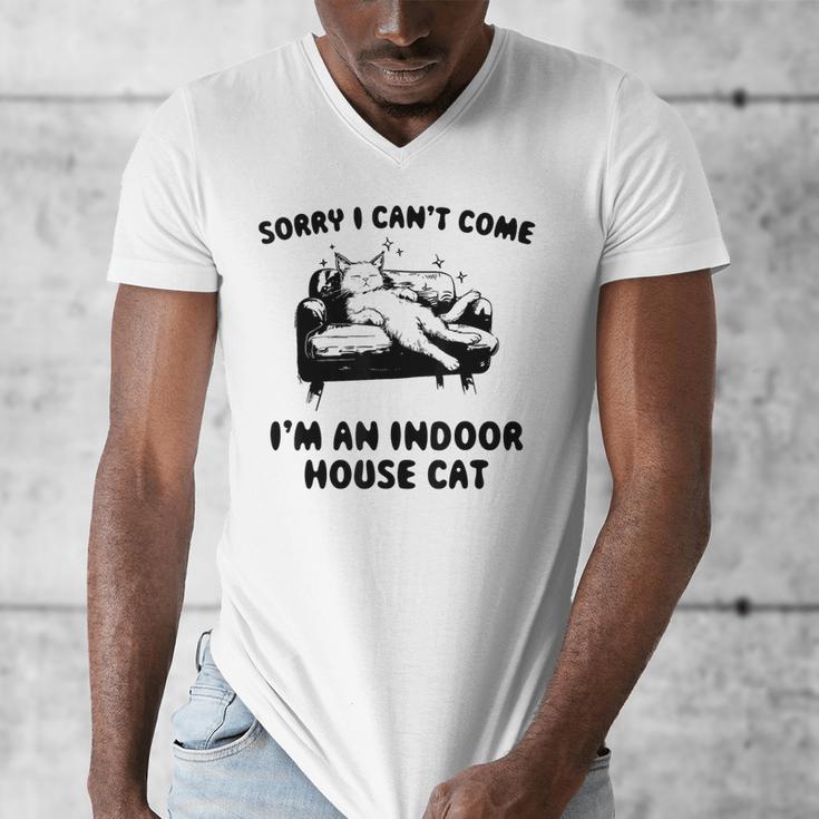Sorry I Can't Go I'm An Indoor Cat Introvert Saying Men's V-Neck T-Shirt Sorry I Can't Go I'm An Indoor Cat Introvert Saying Men's V-Neck T-Shirt