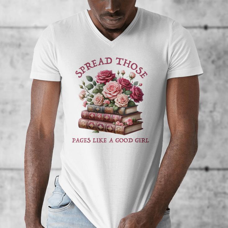 Spicy Books Spread Those Pages Like A Good Girl Dark Romance Men's V-Neck T-Shirt