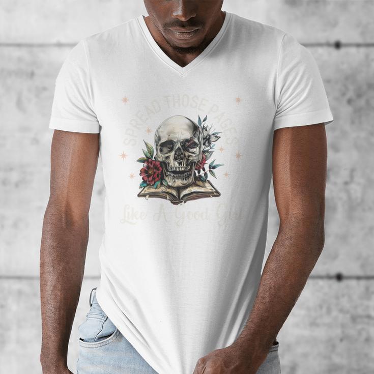 Spread Those Pages Like A Good Girl Dark Romance Smutt Books Men's V-Neck T-Shirt