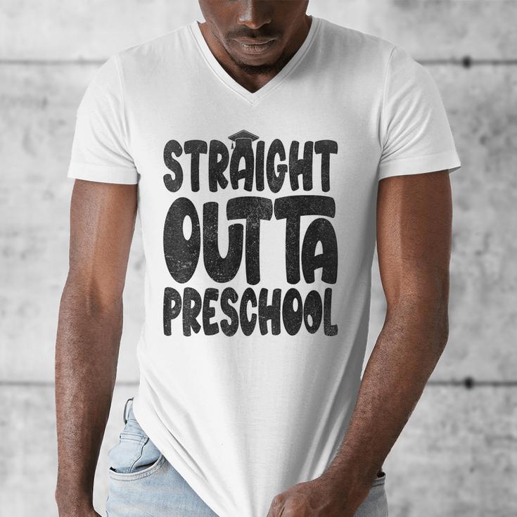 Straight Outta Preschool Graduation Cap Gown 2022 Cute Men's V-Neck T-Shirt
