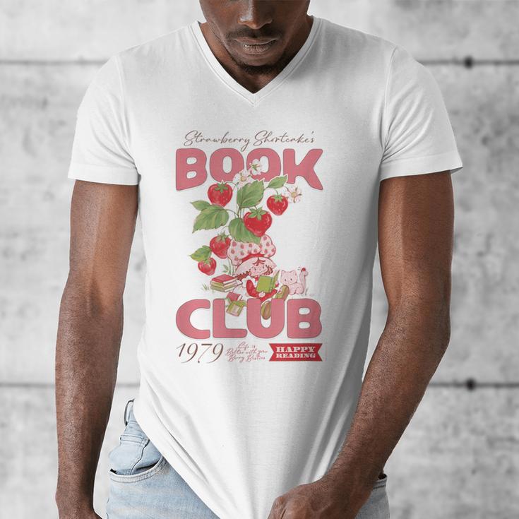 Strawberry Shortcake Book Club 1979 With Berry Besties Men's V-Neck T-Shirt Strawberry Shortcake Book Club 1979 With Berry Besties Men's V-Neck T-Shirt