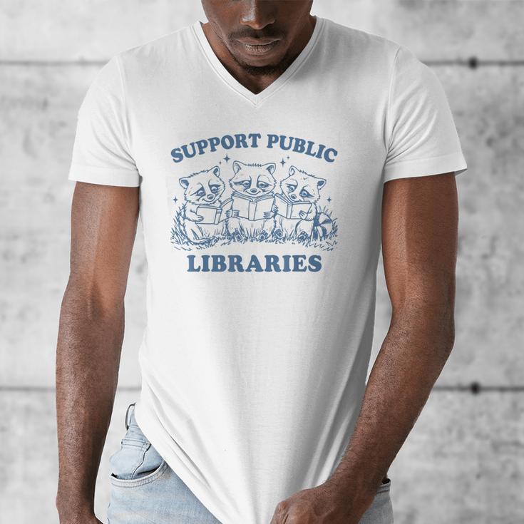 Support Your Local Library Read Banned Books Librarian Men's V-Neck T-Shirt