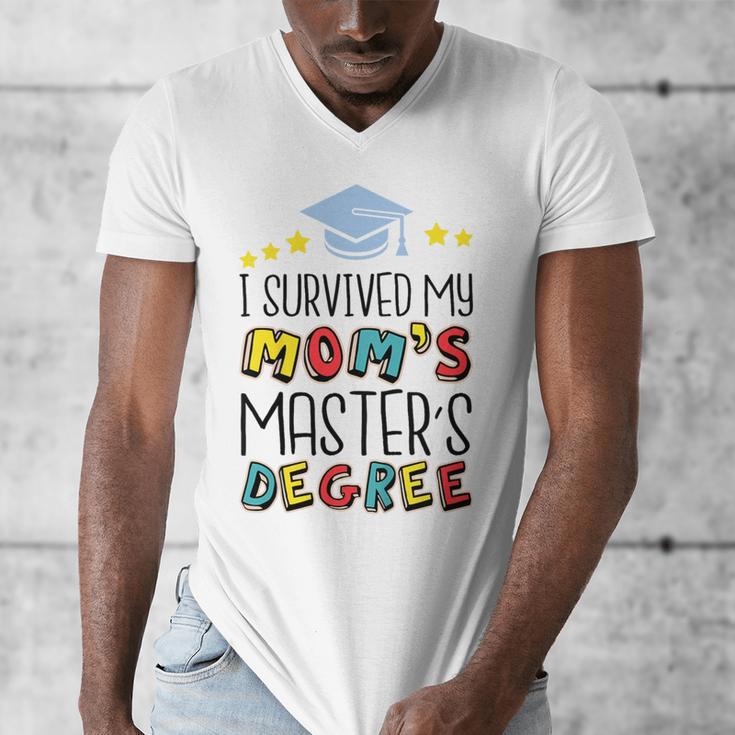 I Survived My Mom's Master's Degree Master Graduation Men's V-Neck T-Shirt