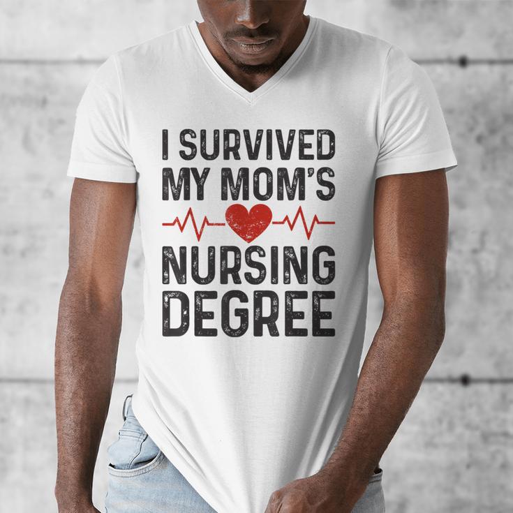 I Survived My Mom's Nursing Degree School Graduation Nursing Men's V-Neck T-Shirt