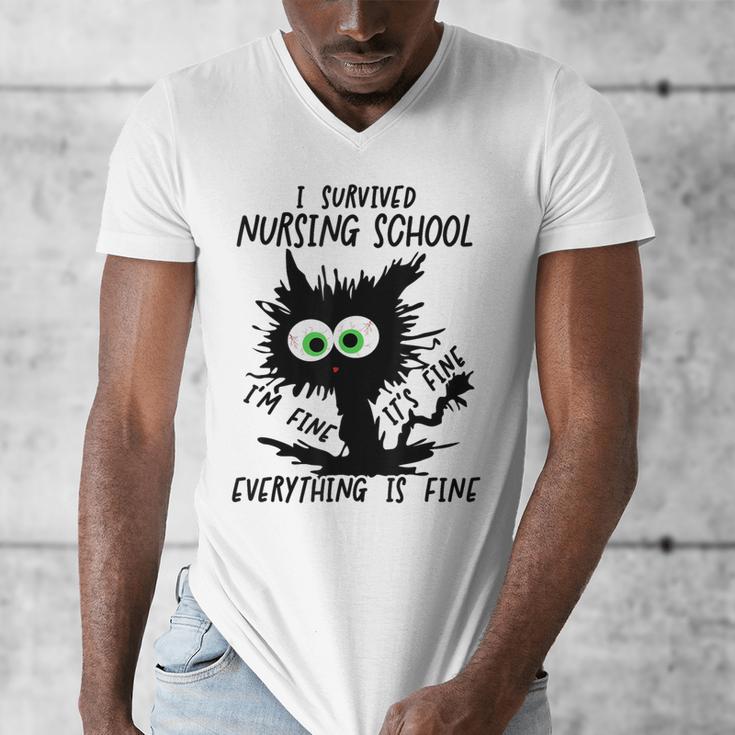 I Survived Nursing School Graduation 2026 Nurse School Grad Men's V-Neck T-Shirt
