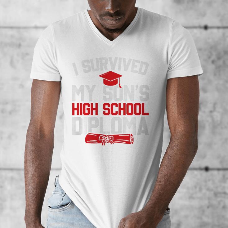 I Survived My Son's High School Diploma Graduation Premium Men's V-Neck T-Shirt