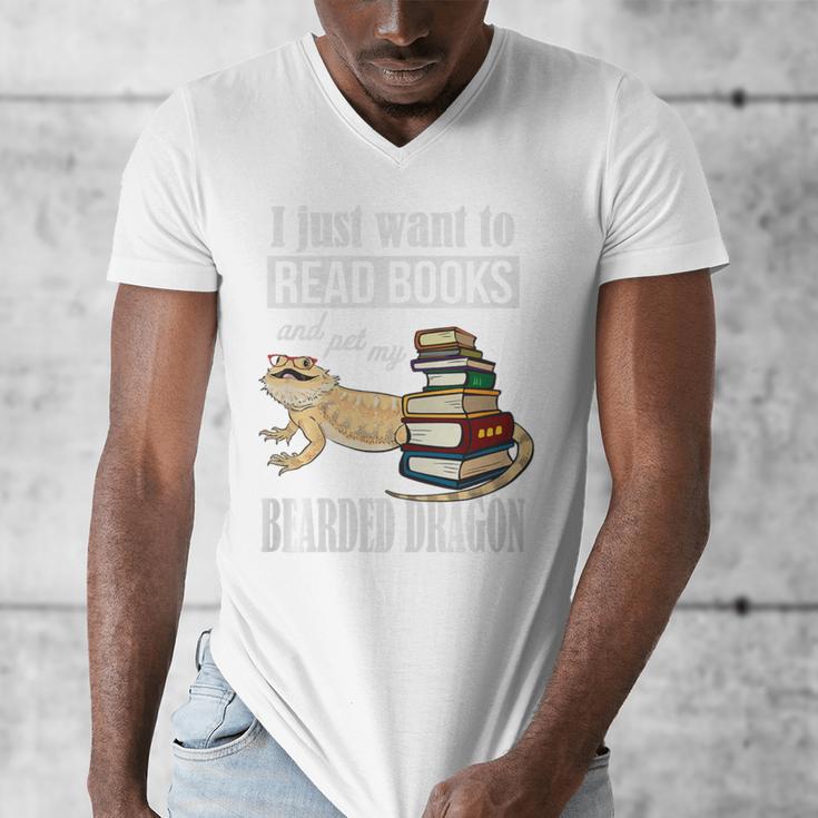 Tiny Dinosaur Read Books & Pet My Bearded Dragon Lover Premium Tri-Blend Men's V-Neck T-Shirt Tiny Dinosaur Read Books & Pet My Bearded Dragon Lover Premium Tri-Blend Men's V-Neck T-Shirt