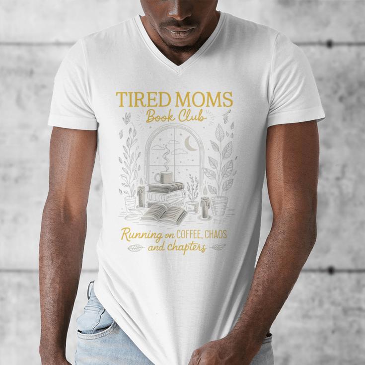 Tired Moms Book Club Coffee Chaos Readers Cozy Men's V-Neck T-Shirt