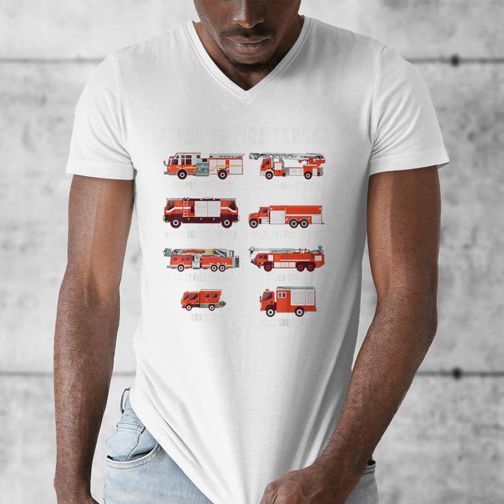 Toddler Boy Types Of FireTruck Firefighter Baby Dad Fireman Men's V-Neck T-Shirt