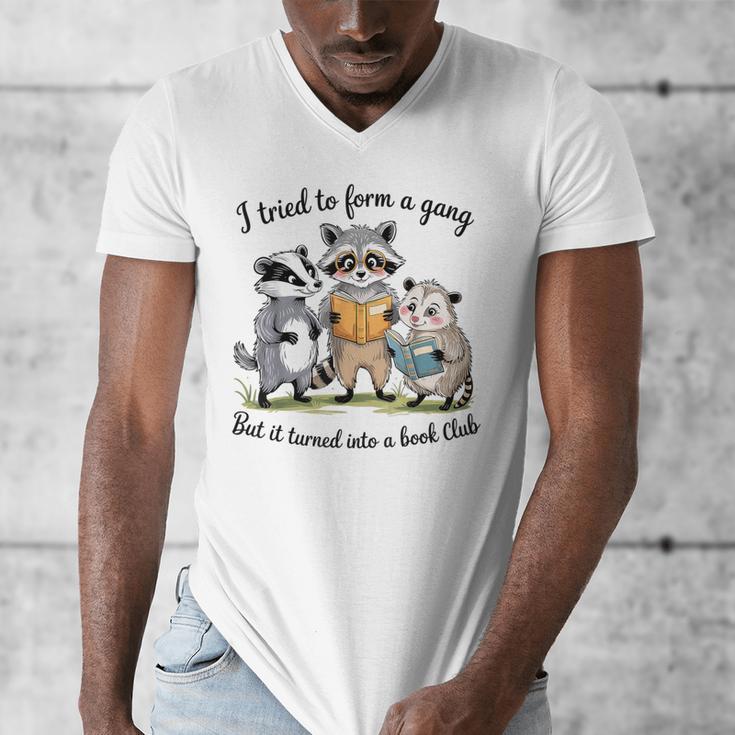 I Tried To Form A Gang But It Turned Into A Book-Club Reader Men's V-Neck T-Shirt